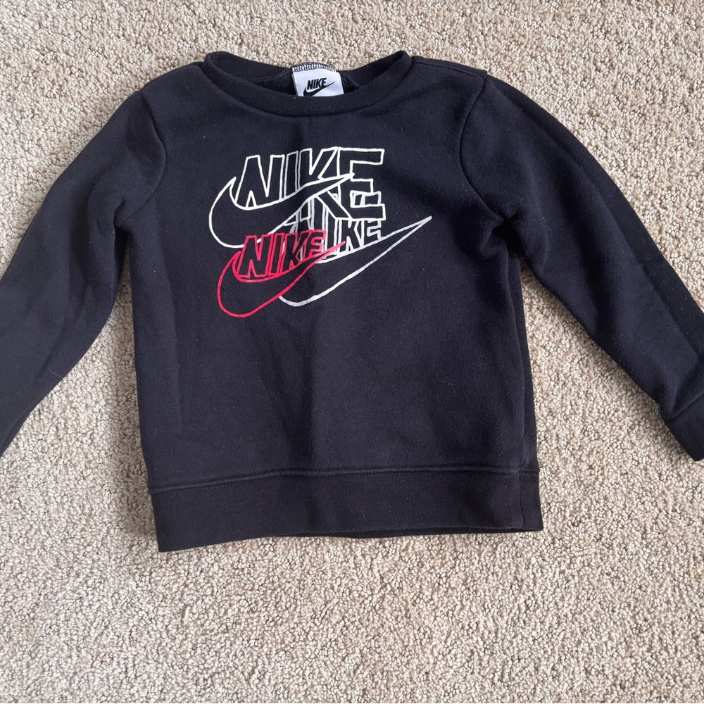 Nike Kids Black and Red Logo Sweatshirt